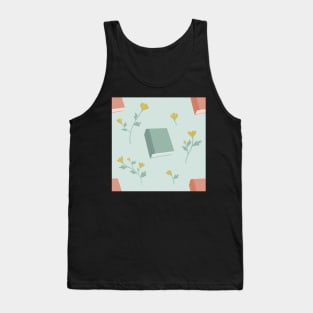 Books and Flowers Mint Tank Top